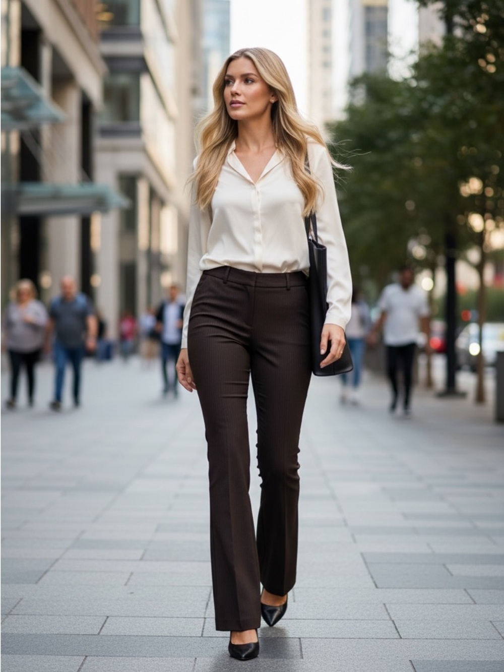The Limited Brown Boot-Cut Work Pants